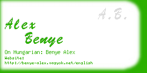 alex benye business card